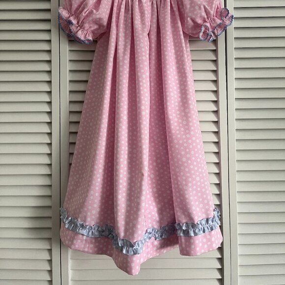 Vive La Fete smocked dress bunnies pink & white polka dot girl’s size 4T - Picture 7 of 8